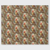 Weihnachtswald mit Stechpalmenbeere, Vogel, Winter Geschenkpapier (Flach)