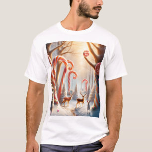 Weihnachtswald mit Zuckerrohr T-Shirt