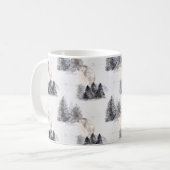 Weihnachtswald Nachtmuster Kaffeetasse (Vorderseite Links)