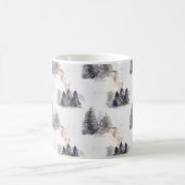 Weihnachtswald Nachtmuster Kaffeetasse (Mittel)