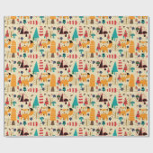 Weihnachtswald Niedlich Fox Geschenkpapier (Flach)