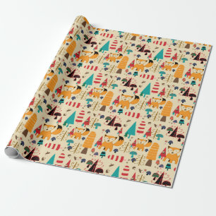 Weihnachtswald Niedlich Fox Geschenkpapier