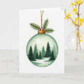 Weihnachtswald-Ornament Karte (Gelbe Blume)