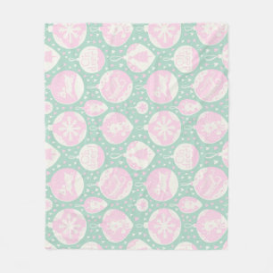 Weihnachtswald Rosa Grüne Kunst Fleecedecke