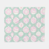 Weihnachtswald Rosa Grüne Kunst Fleecedecke (Vorderseite (Horizontal))