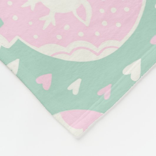 Weihnachtswald Rosa Grüne Kunst Fleecedecke (Ecke)