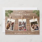 Weihnachtswald Rustic Rope Foto Collage Feiertagskarte (Vorderseite)
