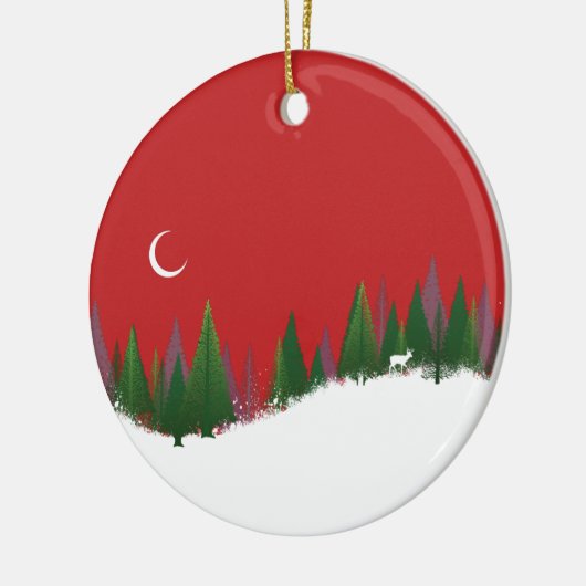 Weihnachtswald-Szene Circle Ornament (Links)