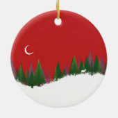 Weihnachtswald-Szene Circle Ornament (Hinten)