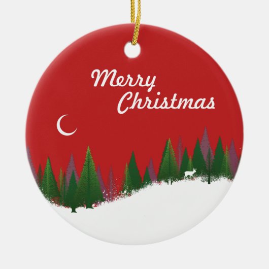 Weihnachtswald-Szene Circle Ornament (Vorne)