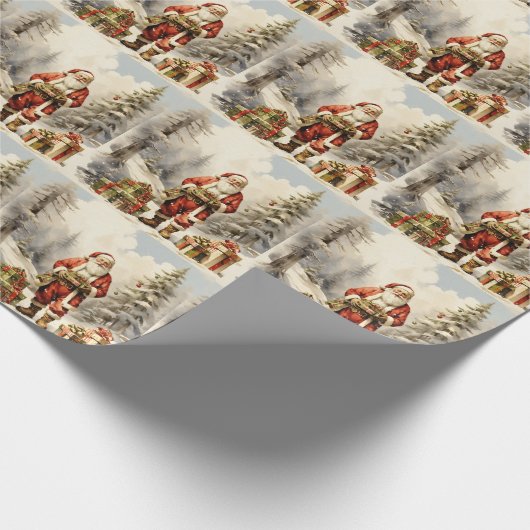 Weihnachtswald Weihnachten mit Geschenken Geschenkpapier (Ecke)