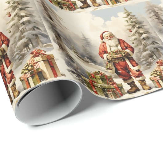 Weihnachtswald Weihnachten mit Geschenken Geschenkpapier (Rolleneckpunkt)