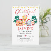 Weihnachtswald Winter Geburtstag Einladung (Stehend Vorderseite)