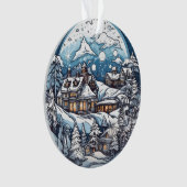 Weihnachtswald Wunderland Hängeband Ornament (Vorderseite)