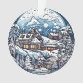 Weihnachtswald Wunderland Hängeband Ornament (Vorderseite)
