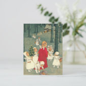 WeihnachtswaldAngels Feiertagspostkarte (Stehend Vorderseite)