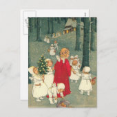 WeihnachtswaldAngels Feiertagspostkarte (Vorne/Hinten)