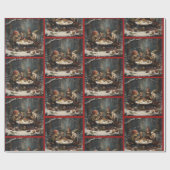 Weihnachtswaldelfen mit Mouse Friend Tee Party Geschenkpapier (Flach)