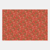 Weihnachtswälder rot und grün geschenkpapier set (Vorderseite 3)