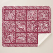 Weihnachtswaldland Animal Burgundy Deer Fox Rabbit Sherpadecke (Vorderseite (Horizontal))