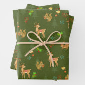 Weihnachtswaldlandwrapping Paper Flat Green Geschenkpapier Set (Beispiel)