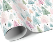 Weihnachtswaldmuster Geschenkpapier (Rolleneckpunkt)