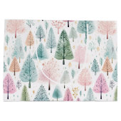 Weihnachtswaldmuster Große Geschenktüte (Rückseite)