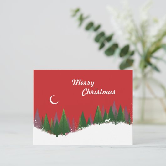 Weihnachtswaldszene Feiertagspostkarte (Stehend Vorderseite)