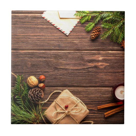 Weihnachtswaldszene Fliese (Vorderseite)