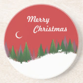Weihnachtswaldszene Sandstone Untersetzer (Vorne)