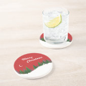 Weihnachtswaldszene Sandstone Untersetzer (Seite)