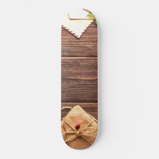 Weihnachtswaldszene Skateboard (Vorderseite)