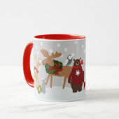 Weihnachtswaldtiere Jolly Elche Bärenname Tasse (Vorderseite Links)