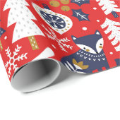 Weihnachtswaldtiere, skandinavischer Stil Geschenkpapier (Rolleneckpunkt)