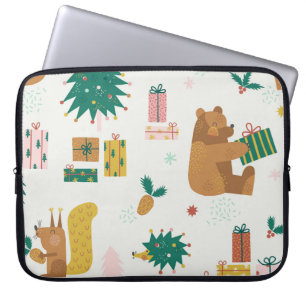 Weihnachtswaldtiere: Vintage-Stimmung Laptopschutzhülle
