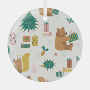 Weihnachtswaldtiere: Vintage-Stimmung Ornament Aus Glas