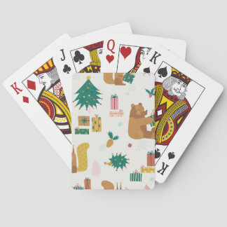 Weihnachtswaldtiere: Vintage-Stimmung Spielkarten