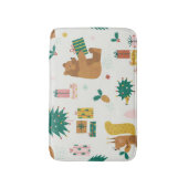 Weihnachtswaldtiere: Vintage Tiere Badematte (Vorderseite Vertikal)