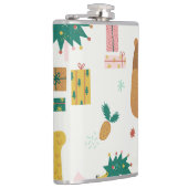 Weihnachtswaldtiere: Vintage Tiere Flachmann (Rechts)