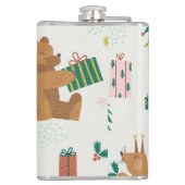 Weihnachtswaldtiere: Vintage Tiere Flachmann (Rückseite)