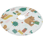 Weihnachtswaldtiere: Vintage Tiere Polyester Weihnachtsbaumdecke (Schrägansicht)