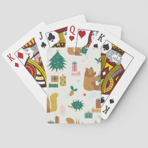 Weihnachtswaldtiere: Vintage Tiere Spielkarten