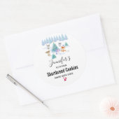 Weihnachtswaldtiere Wasserfarben Küche Runder Aufkleber (Umschlag)