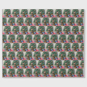 Weihnachtswalisische Terrasse mit Geschenken Geschenkpapier (Flach)