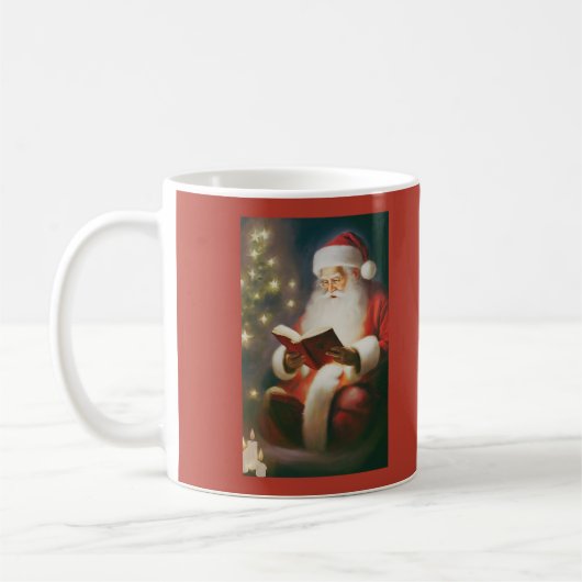 Weihnachtswall Kunst Lesen Kaffeetasse (Links)