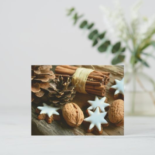 Weihnachtswalnüsse Zimtkekse Postkarte (Stehend Vorderseite)
