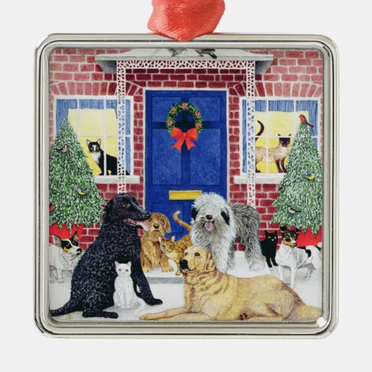 Weihnachtswärme Ornament Aus Metall (Vorne)