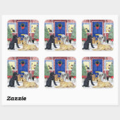 Weihnachtswärme Quadratischer Aufkleber (Blatt)