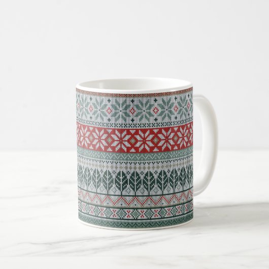 Weihnachtswarmes Stricken Kaffeetasse (VorderseiteRechts)