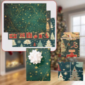 Weihnachtswaschpapier - Flachblatt Set 1 Geschenkpapier Set